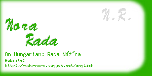 nora rada business card